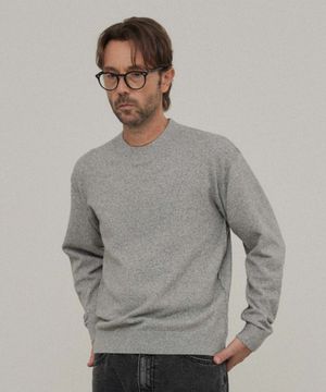 미니멀 세미 모크넥 니트_GREY