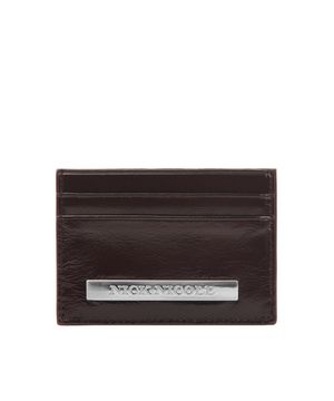METAL LEATHER SOFT CARD WALLET_BROWN