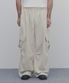 워시드 코튼 와이드 카고 팬츠 (아이보리