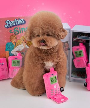 바잇미 레트로 멍키아 플립폰 강아지 장난감 (노즈워크/삑삑/바스락)