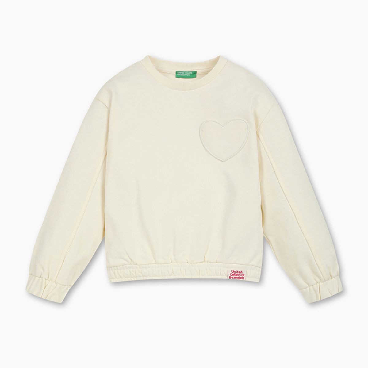 베네통키즈(BENETTONKIDS) 하트 자수 맨투맨_3NBMG10K2CR