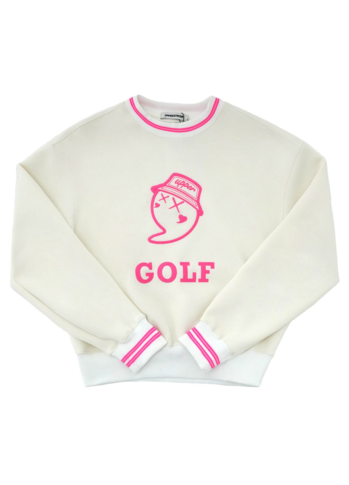 어퍼스트롭(UPPERSTROP) [UPW4023] UPST GOLF 여성 콤마 베이직 맨투맨 핑크