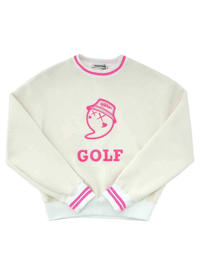 [UPW4023] UPST GOLF 여성 콤마 베이직 맨투맨 핑크