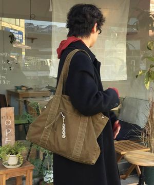 코브 워시드 쇼퍼백_샌드