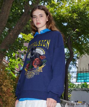 고양이 핫픽스 맨투맨 (2C) (Navy)