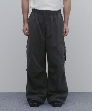 윈터 코튼 와이드 카고 팬츠 (다크 그레이