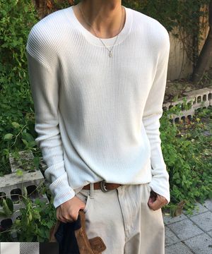 머슬핏 소프트 리브 니트 : 3컬러