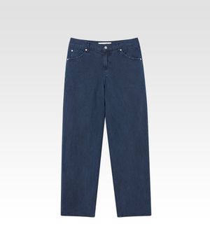 더스티드 레귤러 데님 진스 네이비