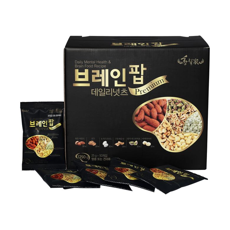 브레인팝 데일리넛츠 요거트 개별포장 하루견과 직장인간식 학생간식 25g x 50입