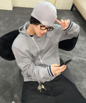 스큐 집업 후디_그레이