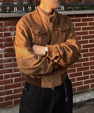 제임스 더블 포켓 해링턴 재킷_카멜