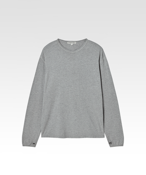 울 블렌디드 롱 슬리브 티셔츠 멜란지 그레이