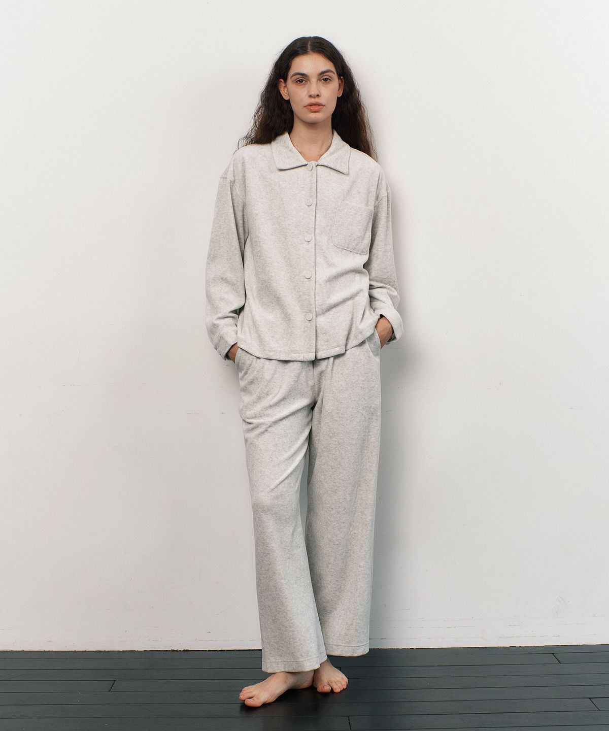 아템포(ATEMPO) VELOUR PAJAMA SET_melange (women)