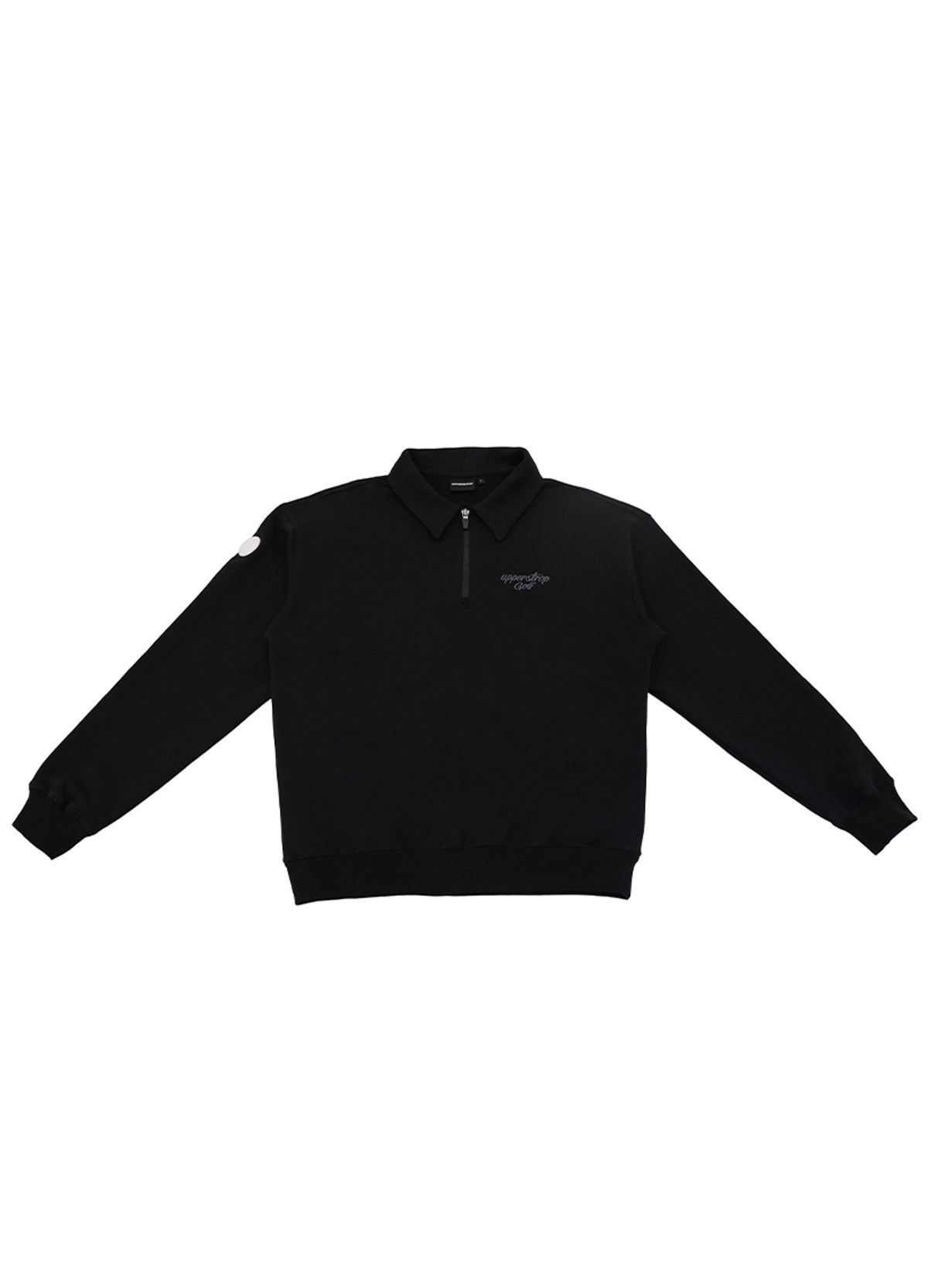 어퍼스트롭(UPPERSTROP) [UP3152] UPST GOLF 카라 하프집업 스웨트셔츠 블랙