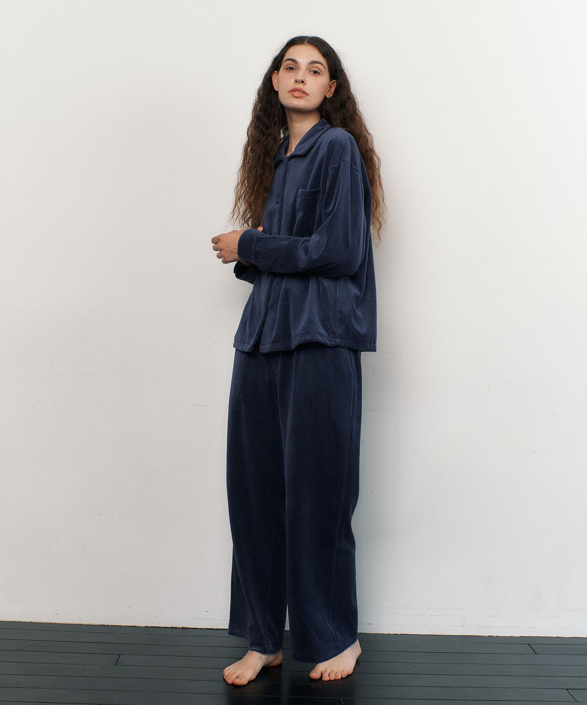 아템포(ATEMPO) VELOUR PAJAMA SET_navy (women)