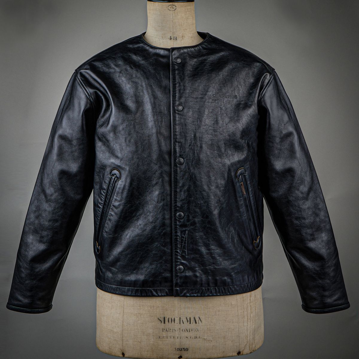 디아프바인(DIAFVINE) DV.LOT 716 Collarless Leather jacket -Washed-