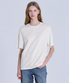 여성 40수 릴렉스핏 크루넥 반팔티셔츠 아이보리 LATS0209