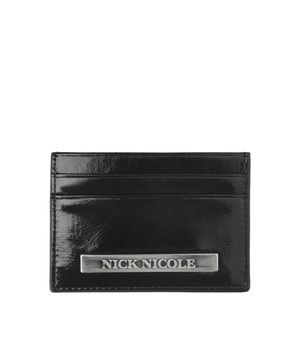 METAL LEATHER SOFT CARD WALLET_BLACK