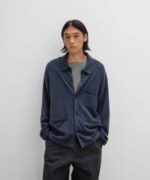 Knitted Coverall Jacket (French navy)