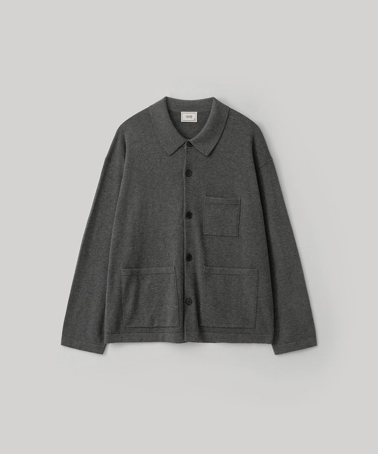 Knitted Coverall Jacket (Heather charcoal)