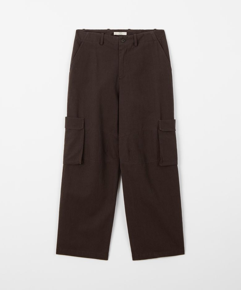 Washed cotton cargo pants / BROWN