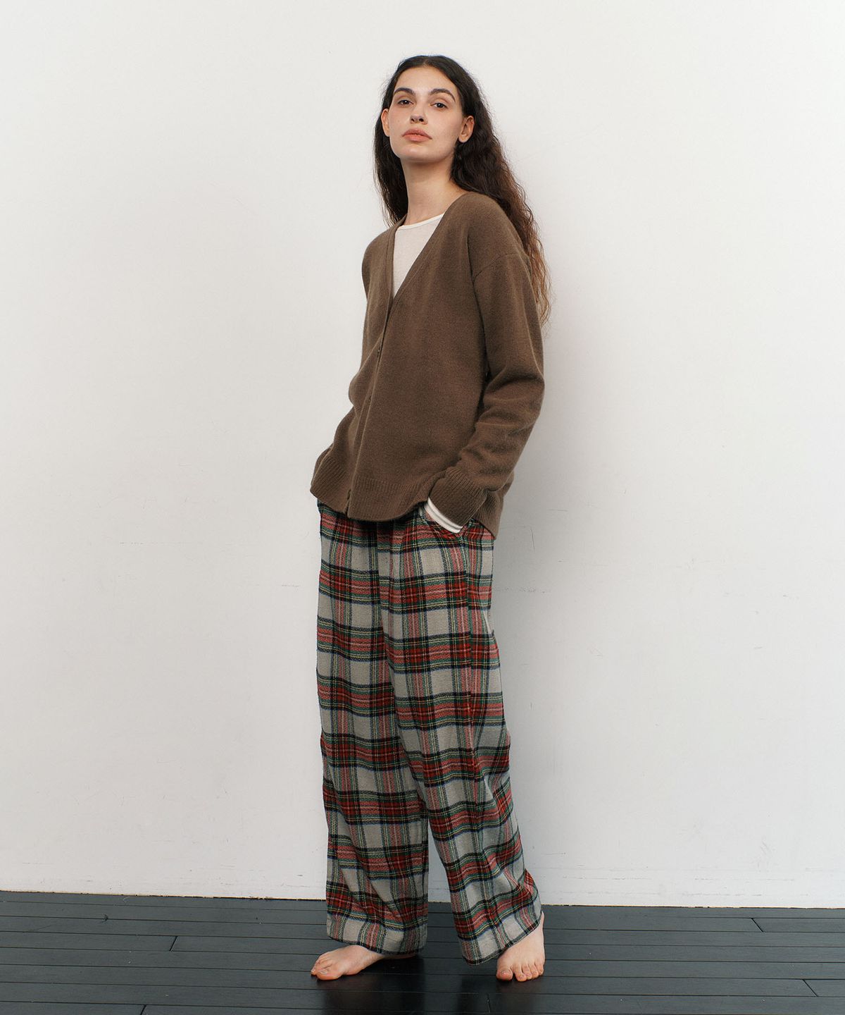 아템포(ATEMPO) RACCOON WOOL KNIT CARDIGAN / khaki brown