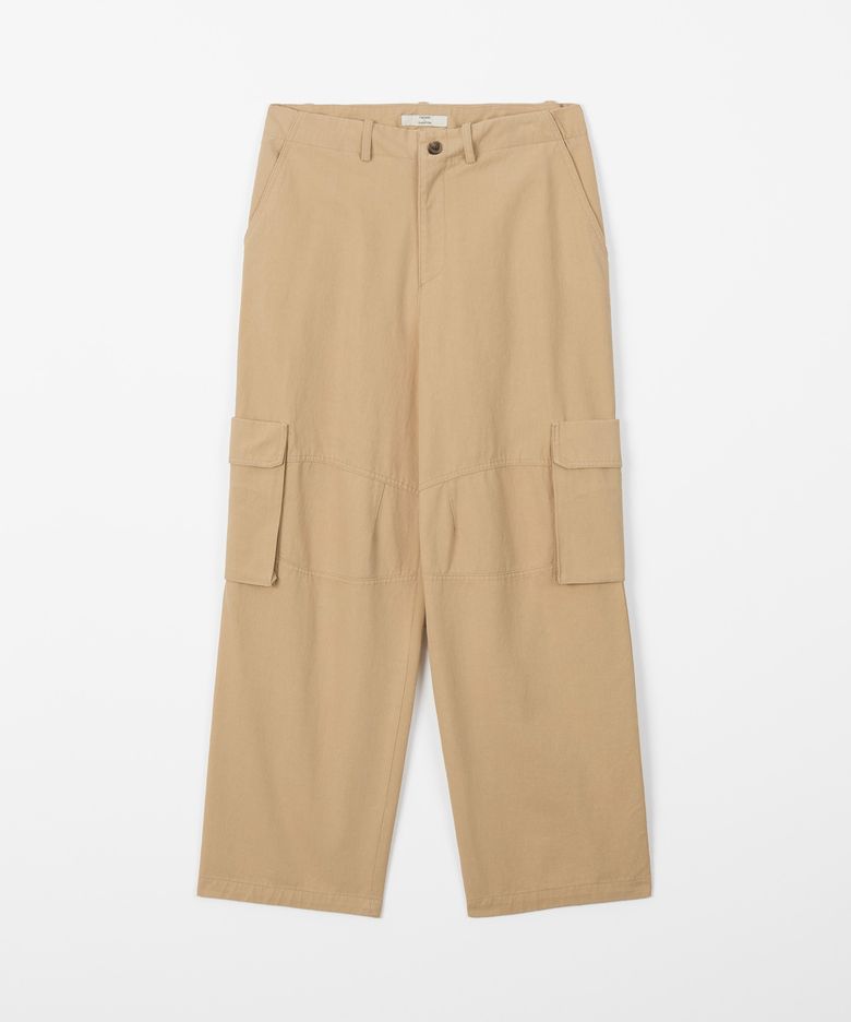 Washed cotton cargo pants / BEIGE