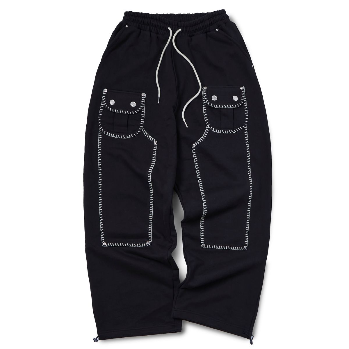 가먼츠팹(GARMENTS FAB) Blanket Stitch Carpenter Sweatpants (BLACK)