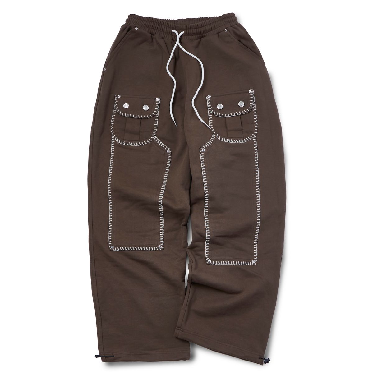 가먼츠팹(GARMENTS FAB) Blanket Stitch Carpenter Sweatpants (BROWN)