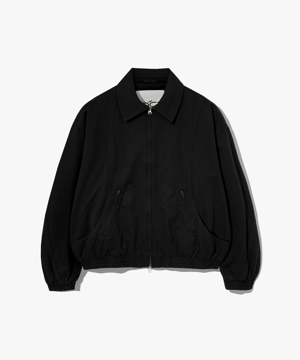 커스텀어클락(COSTUME O’CLOCK) 코튼 커브드 워시드 블루종 자켓 블랙 COOSJK042BLACK