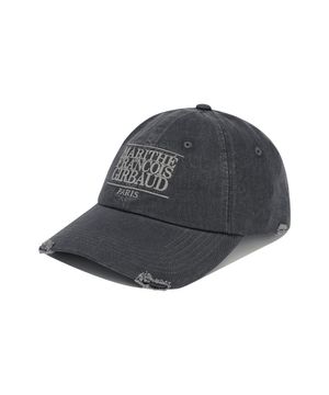 CLASSIC LOGO DAMAGED OVERFIT CAP charcoal
