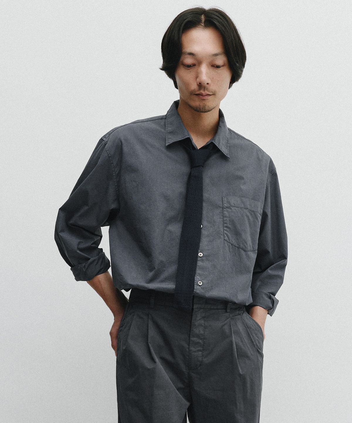 어나더 오피스(ANOTHER OFFICE) [AW] Ordinary Garment Shirt (Carbon)
