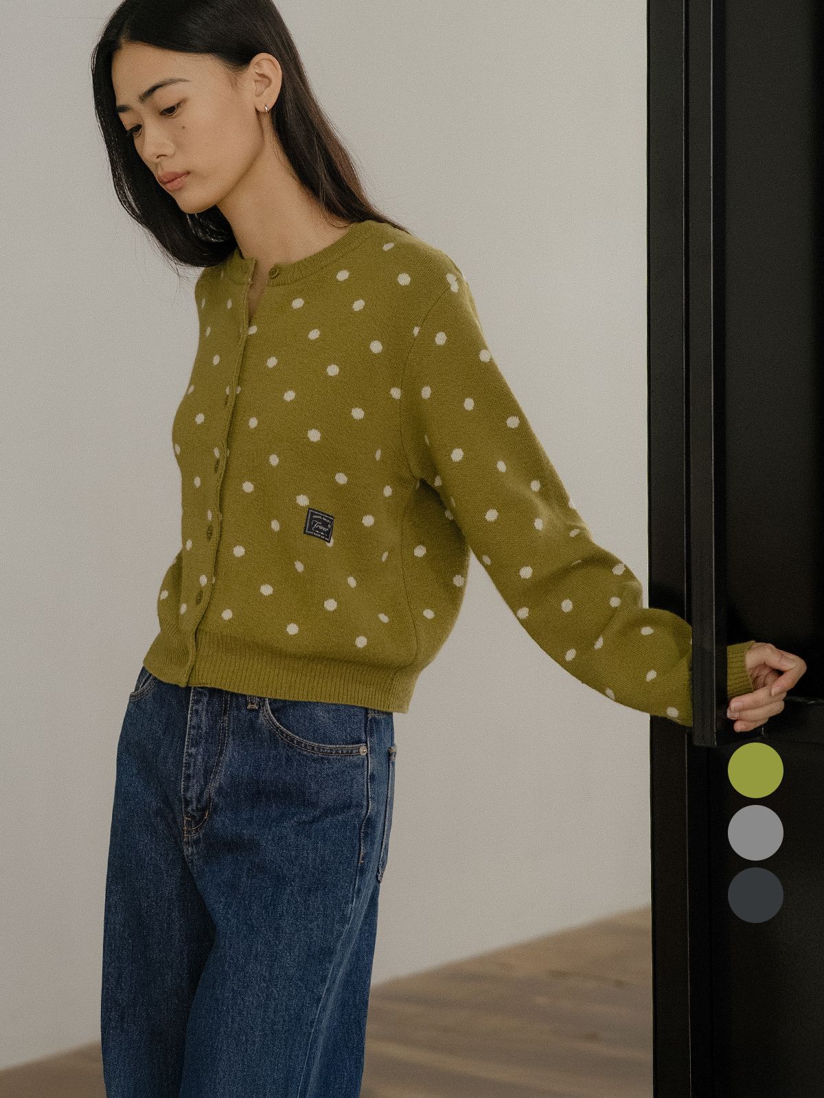 프리버07(FRIVER07) Polka dot pattern cardigan [FRFA02CD07]_3color