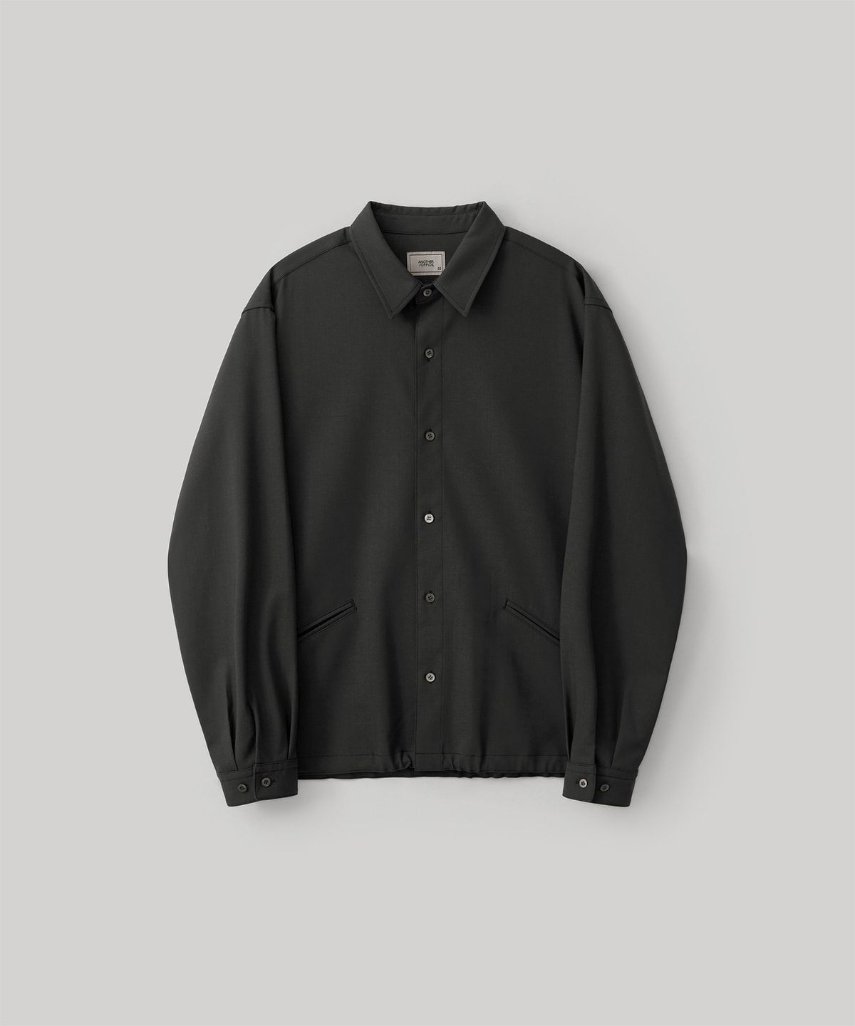어나더 오피스(ANOTHER OFFICE) Tropical-Wool Coach Jacket (Almost black)