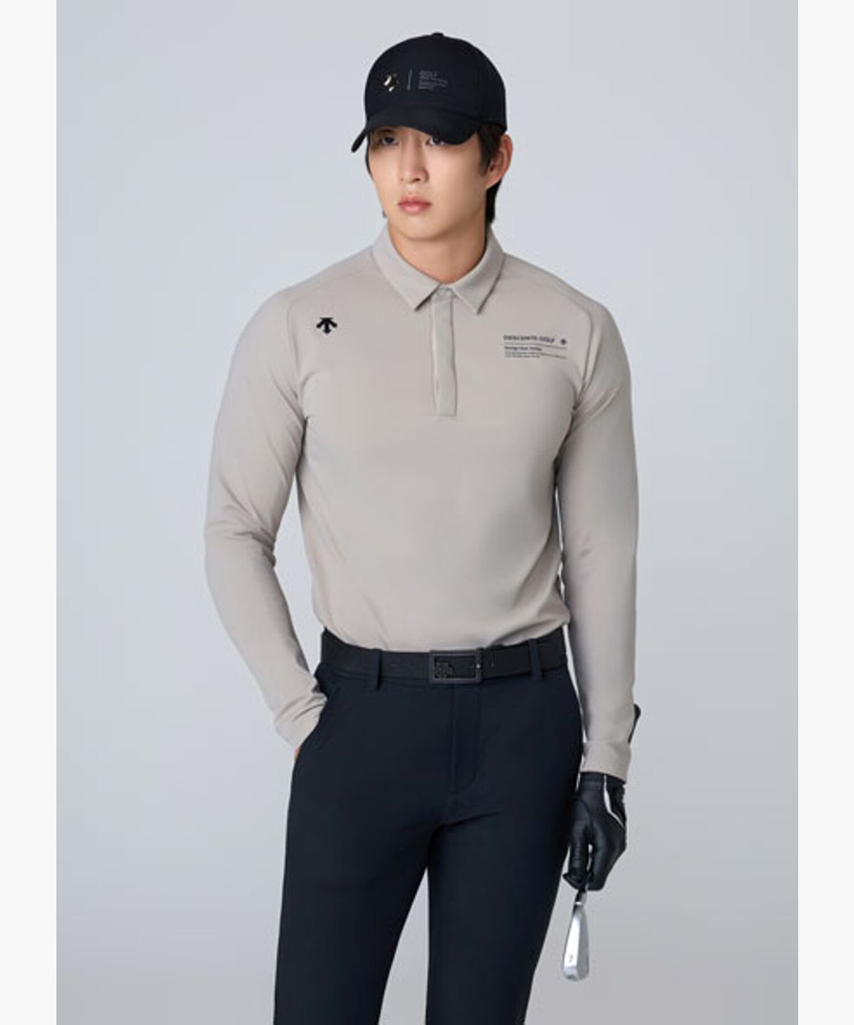데상트 골프(DESCENTE GOLF) 남성 시그니처 기모 긴팔티셔츠 (DQ42MFTLO2)