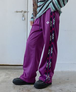 CHECK TRACK PANTS / purple