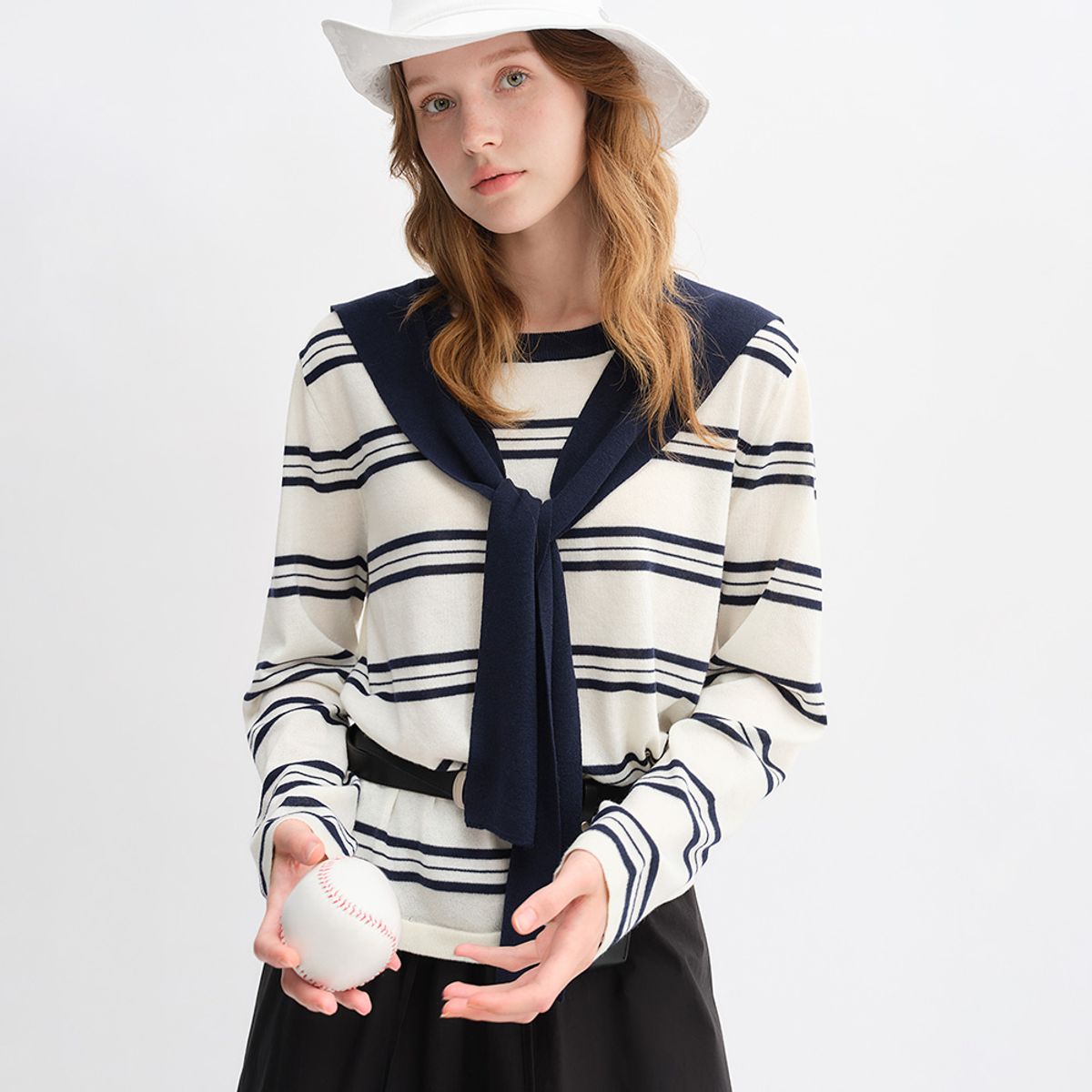 에이앤레이(AEIREI) AR_Causal stripe long sleeve top_2color
