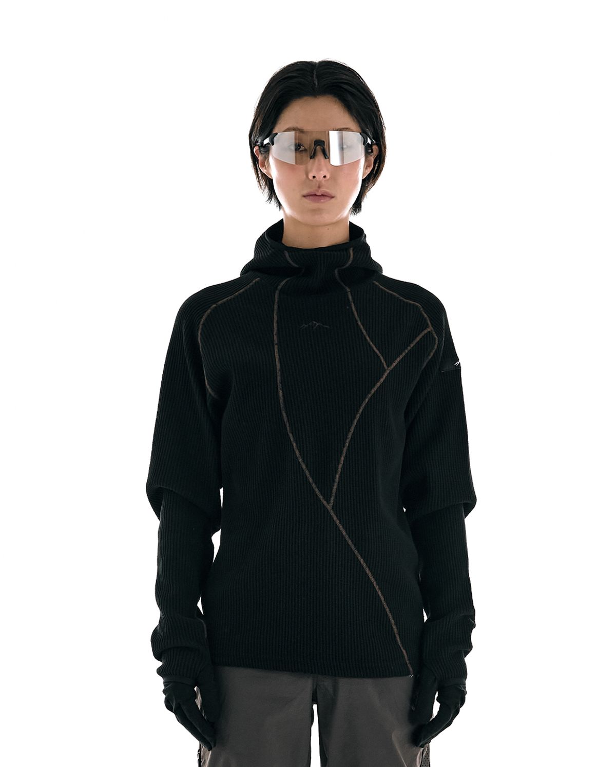 콜드웜(COLDWARM) Waffle Warmer Hoodie (Black Color) -Women-