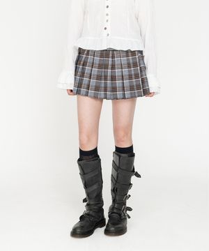 스쿨 플리츠 체크 스커트