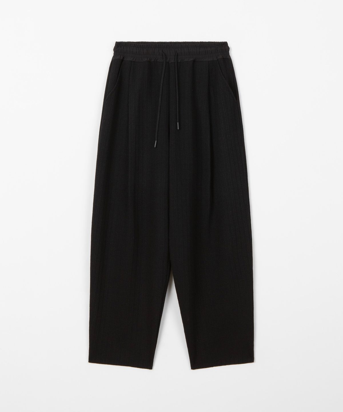 디앤드퀘스천(THEENDQUESTION) Knit tuck wide pants / BLACK