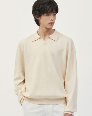 베르노 세미 오버핏 카라 니트 [아이보리]