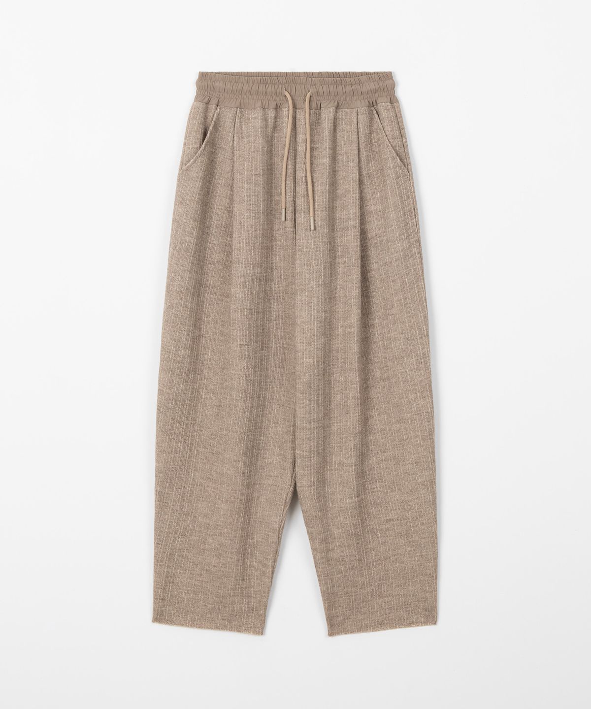 디앤드퀘스천(THEENDQUESTION) Knit tuck wide pants / BEIGE
