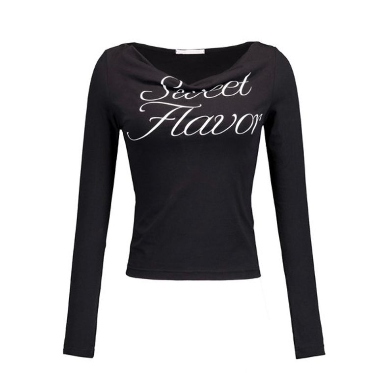 Sweet flavor draped tee (black)