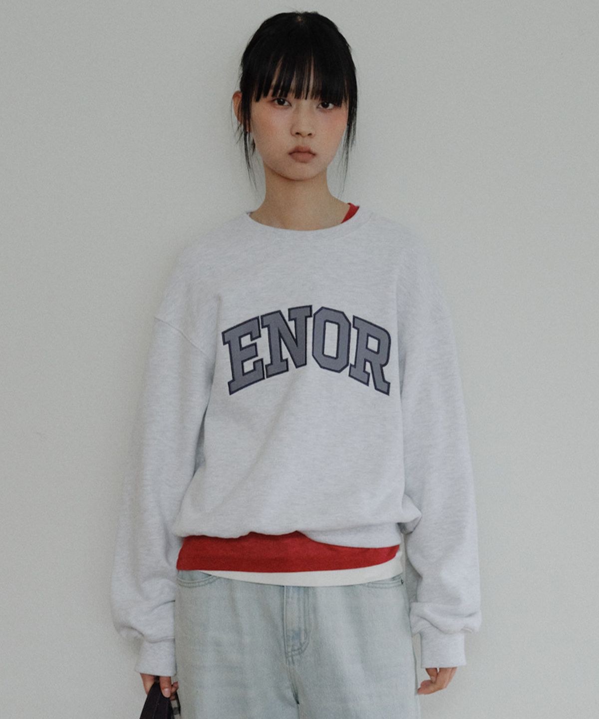 엔오르(EN OR) [CORE] ENOR CORE SWEATSHIRT - LIGHT GREY