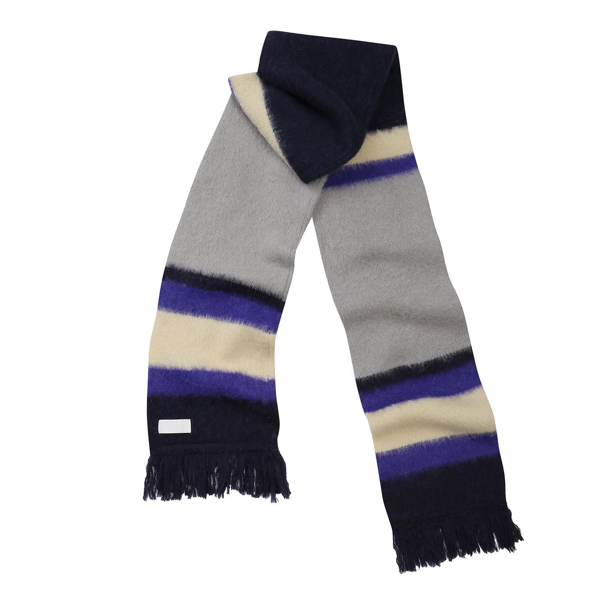 이이이알알알(EEERRR) EEERRR Stripebrushed wool knit muffler (Navy)