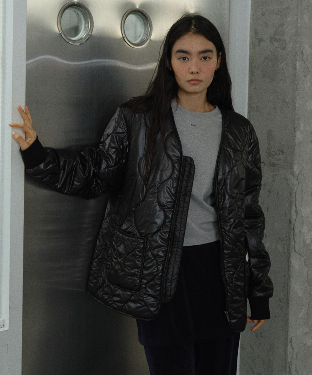 엔오르(EN OR) [CORE] QUILTED JACKET - BLACK