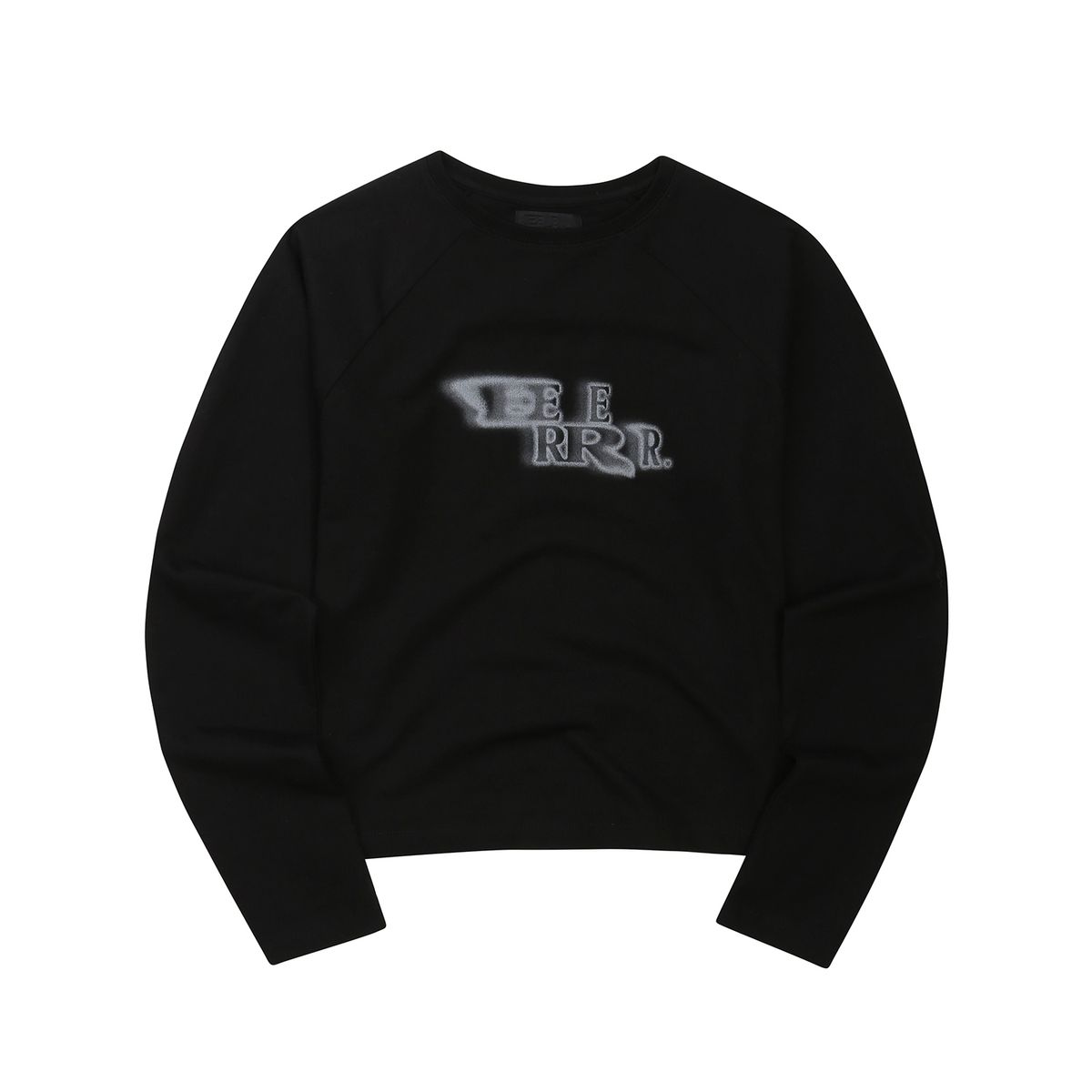 이이이알알알(EEERRR) EEERRR Distorted Logo raglan long sleeve (Black)