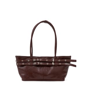 mini belted boat bag (crack burgundy)