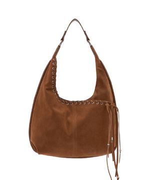 medium slash hobo bag (suede camel)