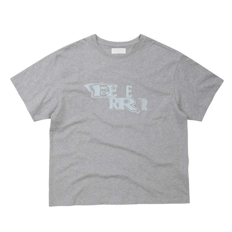 EEERRR Distorted logo over-crop fit T-shirt (Melange)